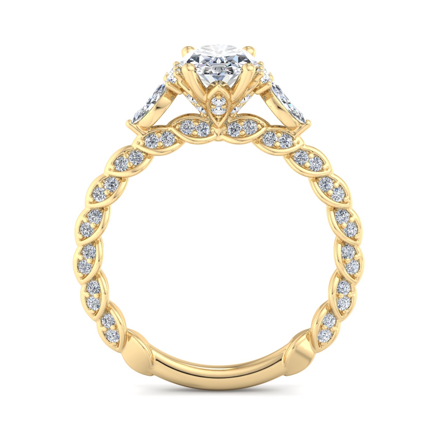 Cataleya Three-Stone Engagement Ring